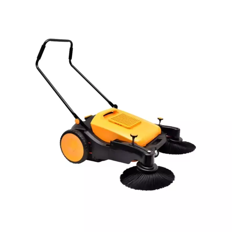 industrial floor sweeper with rotating brushes