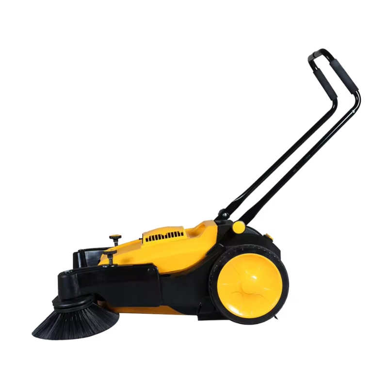 industrial floor sweeper with rotating brushes