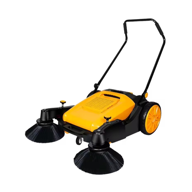 industrial floor sweeper with rotating brushes